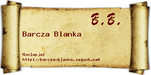 Barcza Blanka névjegykártya
